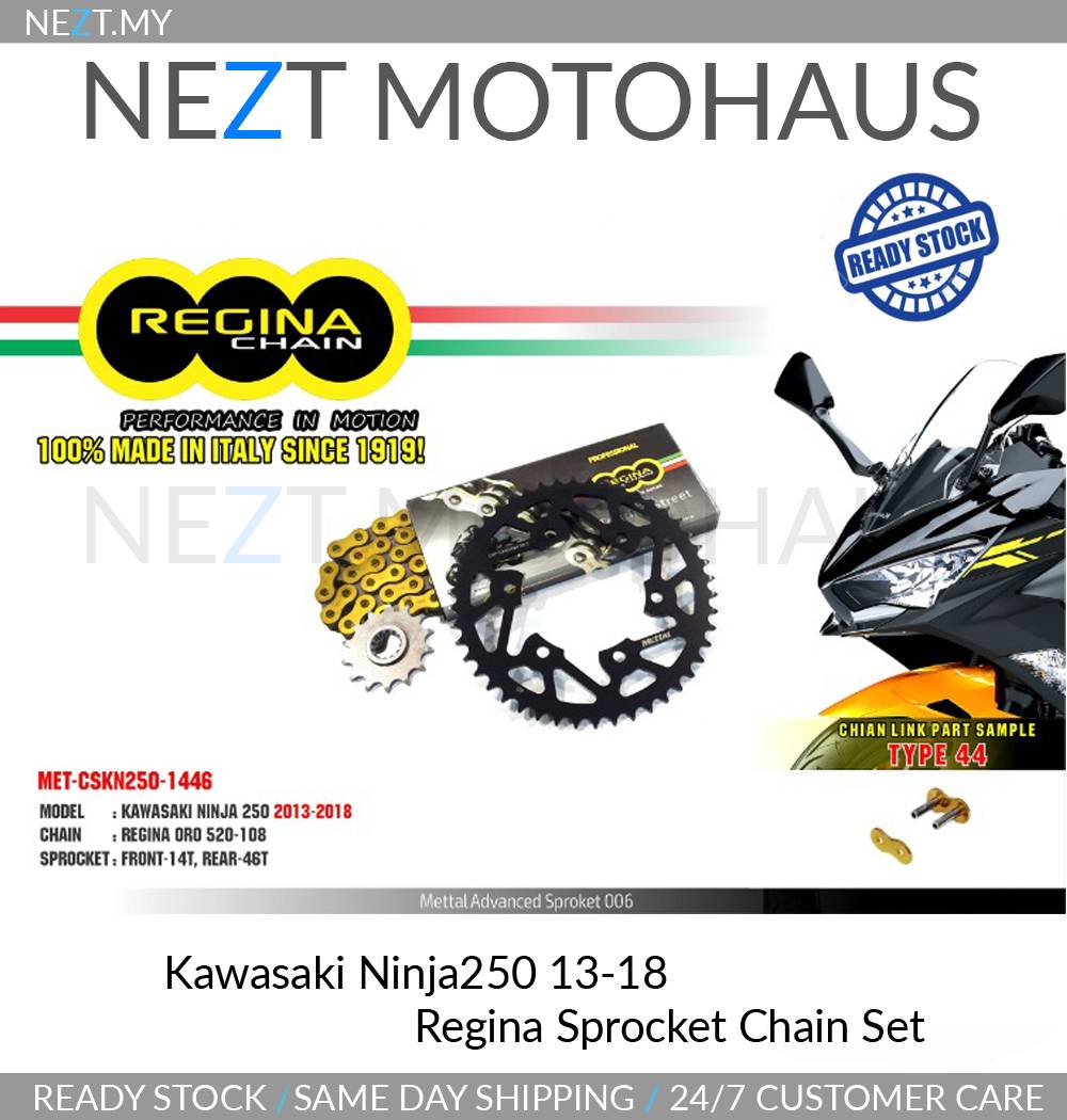 Kawasaki Ninja 250 Regina Sprocket Chain Kit Set