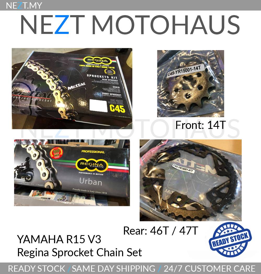 Yamaha R15 V3 Regina Sprocket Chain Set