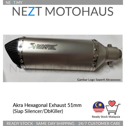 Akra Hexagonal Exhaust 51mm 六角蝎子 r15 r25 pulsar ninja ktm